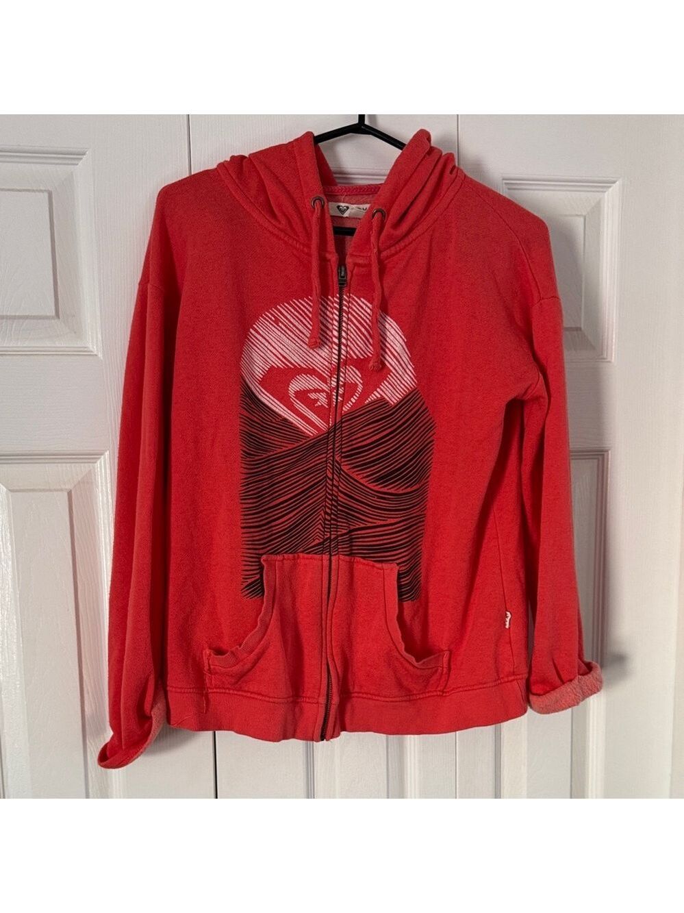 Roxy Orange Fleece Hoodie Size S